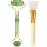 Raicon Maske Sürme Fırçası Cilt Bakım Seti ve Jade Roller Çift Taraflı Yeşim Taşı