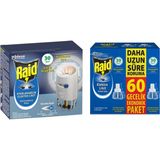 Raid Ayarlanabilir Elektrolikit 30 Gece 21 Ml+ Sinek Kovucu Elektrolik Likit Yedek 60 Gece