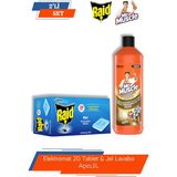 Raid Elektromat 20 Tablet & Mr. Muscle Jel Lavabo Açıcı,1l