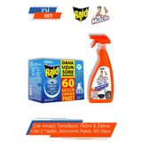 Raid Mr.Muscle Çok Amaçlı Temizleyici 750ml & Elekro Likit 2 Yedek, Ekonomik Paket, 60 Gece