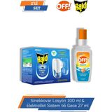 Raid Off 100 ML Sinekkovar Losyon + Raid 45 Gece 27 ML Elektrolikit Sistem