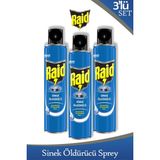 Raid Sinek Öldürücü Sprey 300 ml x 3 Oda Spreyi Sivrisinek ve Karasineklere Karşı Etkili Formül