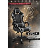 Raiden Gri Desen Profesyonel Oyuncu Koltuğu, Ergonomik Tasarım, Ayarlanabilir Boyun ve Bel Yastıkları, Gaming Kol Ayarlı