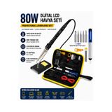 Raiden HVY80 80Watt Havya Seti 15 Parça Lehim Ahşap Yakma Kalemi Ayarlanabilir Sıcak Havya Makinesi Başlıkları ile Lehim Makinası