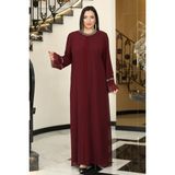 Raika Moda Sultan Büyük Beden Tesettür Abiye - Bordo - 50