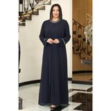 Raika Moda Sultan Büyük Beden Tesettür Abiye - Lacivert - 48