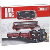 Rail King Oyuncak Tren Seti Pilli 12 Parça Raylı Vagonlu Kara Tren Oyuncak Tren - Askeri Yeşil