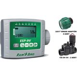 Rain Bird Esp 9V Pilli Kontrol Ünitesi 2 İstasyon 100 Dv 9V Selenoid Vana Erkek Adaptör Seti ESP-9V