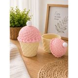 Rain Craft 3D Dondurma Görünümlü Dekoratif Saklama Kutusu 3D Tasarım - Pembe