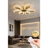 Rain Model 6"lı Kumandalı Gold 3 Renk Modu Ledli Modern Plafonyer Salon Mutfak Çocuk Yatak Odası LED Avize - Altın