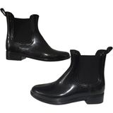 Rain Shoes Kadın Plastik Kısa Lastikli Yağmur Çizmesi Ince Taban Siyah Renk - 00-Siyah