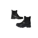 Rain Shoes Kadın Plastik Kısa Lastikli Yağmur Çizmesi İnce Taban Siyah Renk