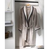 Raina Pamuklu Kadın Bornoz - Bej - Luxury Koleksiyon - S - M