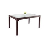 Rainbow 80x140 Camlı Rattan Bahçe Masası, Kahverengi