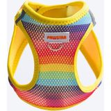 Rainbow Air-Mesh Göğüs Tasması Kedi Köpek Göğüs Tasması Gökkuşağı Desenli Köpek Tasması - XS - Çok Renkli