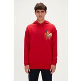 Rainbow Hoodie Crimson-Red Kırmızı Kapüşonlu Erkek Sweatshirt