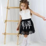 Rainbow Kids Kız Çocuk Dantel Detaylı Güpürlü Takım - Siyah - Beyaz - 9 - 10 Yaş