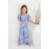 Rainbow Kids Kız Çocuk Omuzları Açık Üst Veispanyol Paça Alt Takım - 00404 Mavi - 3 - 4 Yaş