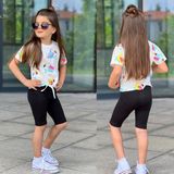 Rainbow Kız Çocuk Papağan Baskılı Taytlı Takım - 001-Beyaz - 2 - 3 Yaş