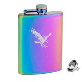 Rainbow Paslanmaz Çelik Cep Icki Matarası 8oz 240ML Kartal
