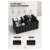 Rainmade 22 Bölmeli Çok Amaçlı Masaüstü ve Çekmece İçi Organizer - Kablo ve Ofis Düzenleyici