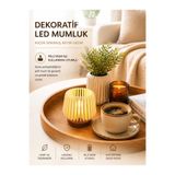RAINTECH Dekoratif LED Pilli Ambiyans Lambası Gece Lambası Masaüstü Dekoratif Aydınlatma - 7 x7.5cm
