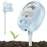 Raintrip 4'ü 1 arada Toprak Nem Ölçer, Toprak Ph Metre, Nem, Işık, Besin Maddeleri, pH, Toprak Ph Test Kiti, Bahçe, Çim, Çiftlik, İç ve Dış Mekan Kullanımı için Mükemmel, Pil Gerektirmez (Mavi