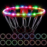 Raipoment LED Basketbol Çemberi Işıkları, Uzaktan Kumandalı, Su Geçirmez Basketbol Jant Işıkları, 17 Renk ve 7 Aydınlatma Modu, Gece Açık Havada Oynamak İçin Süper Parlak, Çocuklar için İyi Hediye