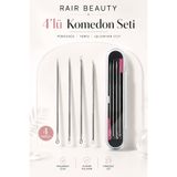 RAİR BEAUTY 4lü Komedon Seti , Komedon Temizleme Seti , Paslanmaz Çelik Komedon