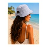 RAİR BEAUTY Kadın Fiyonk Detaylı Gri Kova Şapka - (TESETTÜRE UYGUN TOPUZA GÖRE AYARLANIR ÇITÇITLI) Arkası Ayarlanabilir Cırt Cırtlı Bucket Hat