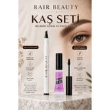 RAİR BEAUTY Kahverengi Mikroblading Ucu Tırtıklı Kalıcı Kaş Kalemi ve Şeffaf Kaş Sabitleyici İkili Set