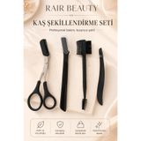 RAİR BEAUTY Kaş Şekillendirme Seti Kaş Makası,Kaş Usturası,Kaş Tarama Fırçası,Cımbız 4'lü Set