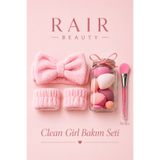 RAİR BEAUTY Makyaj Süngeri Seti ,Saç Bandı Bileklik Seti ve Maske Sürme Fırçası (HEDİYE)
