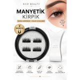 RAİR BEAUTY Manyetik Yarım Kirpik- Kirpik Takma Aparatı Hediyeli – 2 Mıknatıslı, Yapıştırıcısız, Aparatlı, Tekrar Kullanılabilir Doğal Görünümlü Kirpik