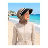 RAİR BEAUTY YÜKSEK KALİTELİ İTHAL ŞERİTLİ HASIR VİZÖR CAMEL ŞAPKA TESETTÜRE UYGUN YAZLIK ŞAPKA TAÇ ŞEKLİNDE GÜNEŞ KORUYUCU
