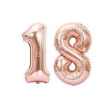 Rakam Folyo Balon 18 On Sekiz Yaş Rose Gold