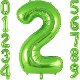 Rakam Folyo Balon 34 inç 76-82 cm (Açık Yeşil, 2)