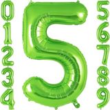 Rakam Folyo Balon 34 inç 76-82 cm (Açık Yeşil, 5)