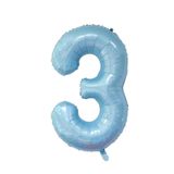 Rakam Folyo Balon 34 inç 76-82 cm (Bebe Mavisi, 3)
