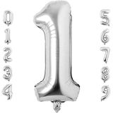 Rakam Folyo Balon 34 inç 76-82 cm (Gümüş, 1)