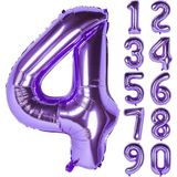 Rakam Folyo Balon 34 inç 76-82 cm (Mor, 4)