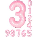 Rakam Folyo Balon 34 inç 76-82 cm (Pembe, 3)