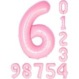 Rakam Folyo Balon 34 inç 76-82 cm (Pembe, 6)