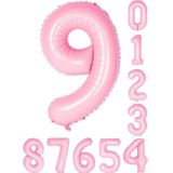 Rakam Folyo Balon 34 inç 76-82 cm (Pembe, 9)