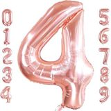 Rakam Folyo Balon 34 inç 76-82 cm (Rose Gold, 4)
