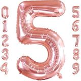 Rakam Folyo Balon 34 inç 76-82 cm (Rose Gold, 5)