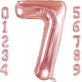 Rakam Folyo Balon 34 inç 76-82 cm (Rose Gold, 7)