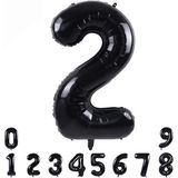 Rakam Folyo Balon 34 inç 76-82 cm (Siyah, 2)