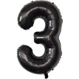 Rakam Folyo Balon 34 inç 76-82 cm (Siyah, 3)