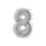 Rakam Folyo Balon 40" (100Cm) Gümüş -8-